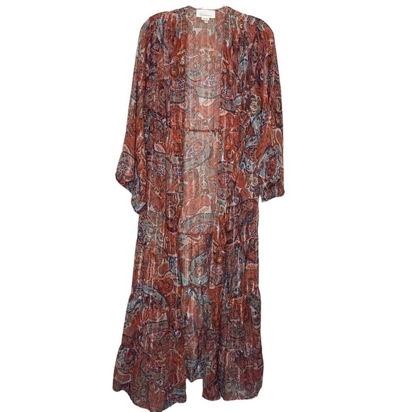 ANTHROPOLOGIE‎ Paisley Tiered Kimono SZ O/S - Picture 2 of 8